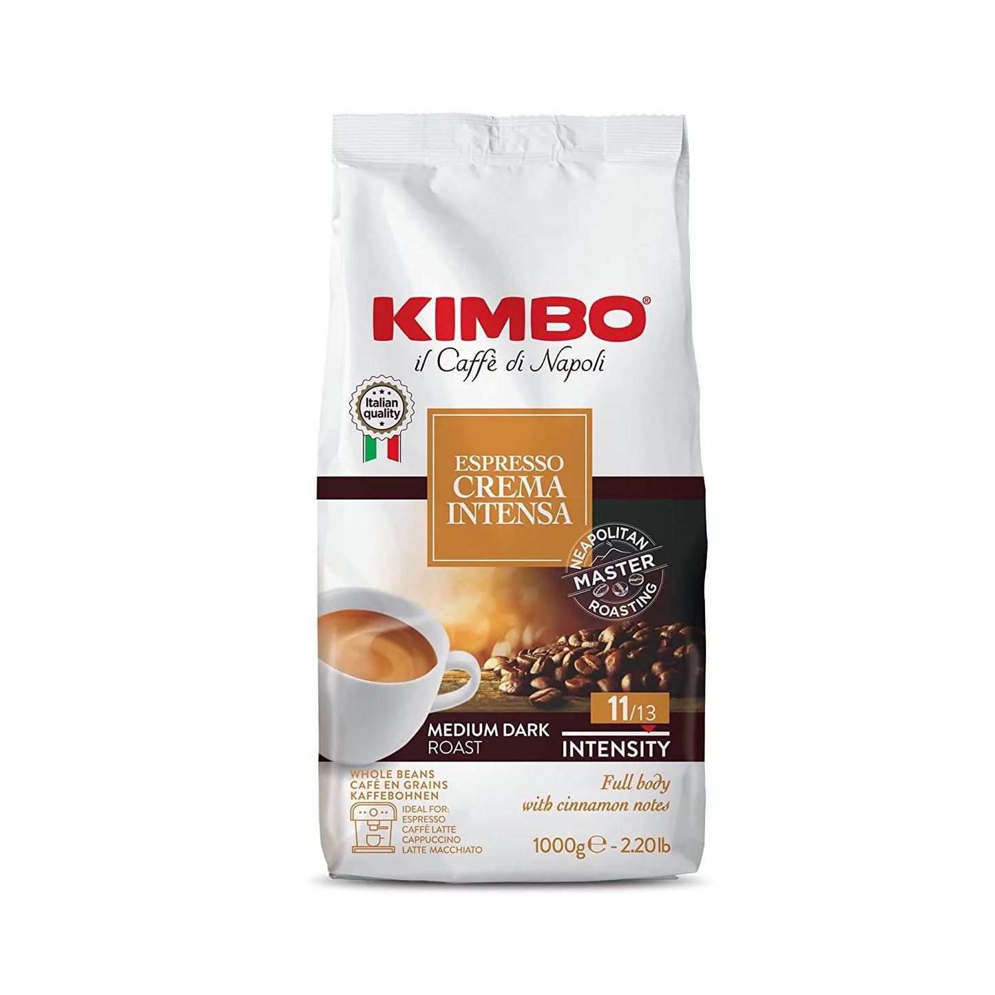 Kimbo 1kg Coffee Beans Crema Intensa