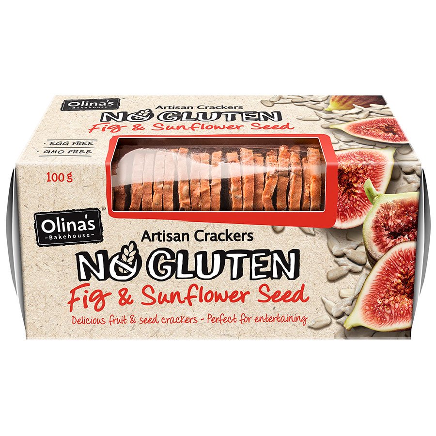 Olinas Sunflower Seed Crackers Gluten Free 100g