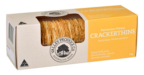 Valley Produce Company Crackerthins Parmesan Cheese 100g