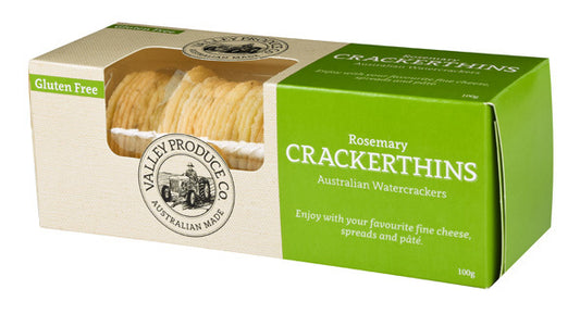 Valley Produce Company Crackerthins Gluten Free Rosemary 100g