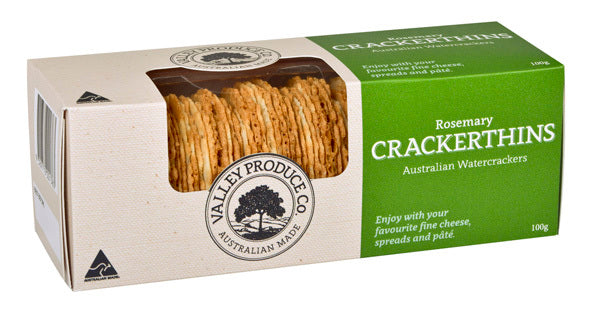 Valley Produce Company Crackerthins Rosemary 100g