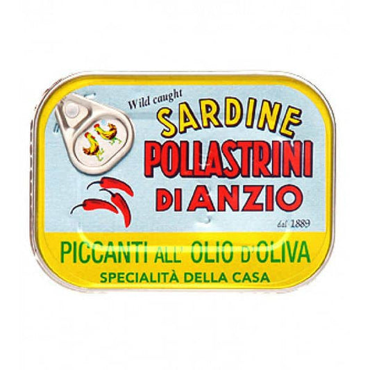 Pollastrini Sardines in Chilli Olive Oil 100g