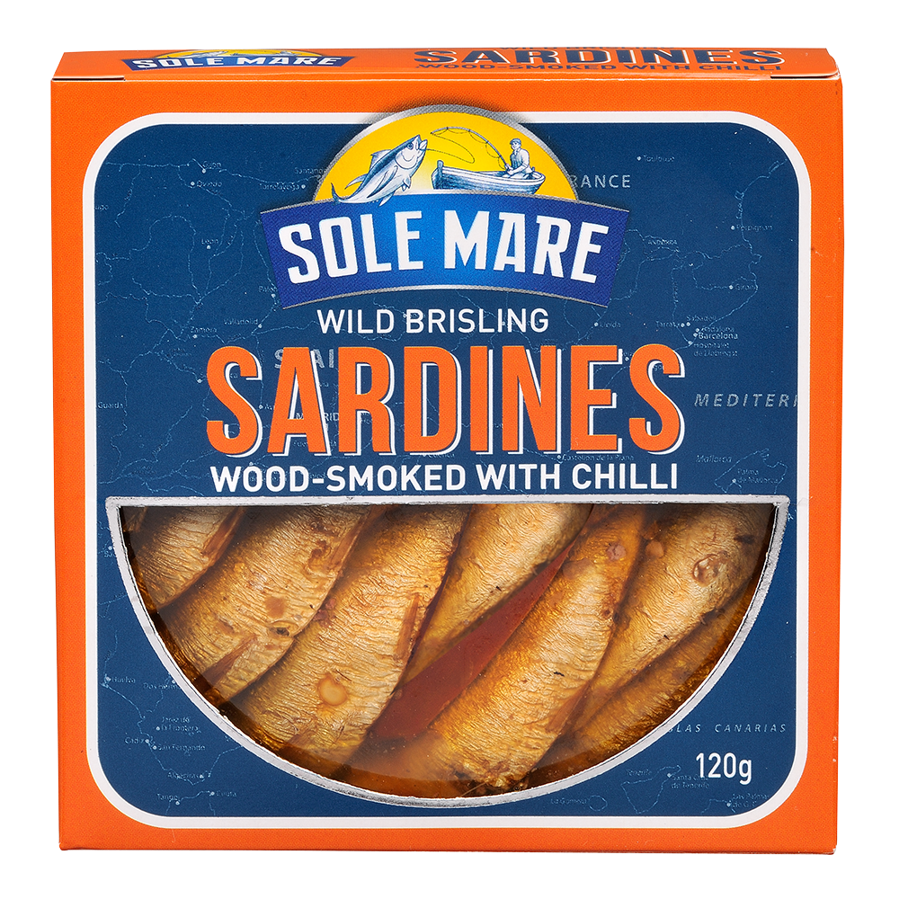 Sole Mare Wild Brisling Sardines Wood-Smoked with Chilli 120g