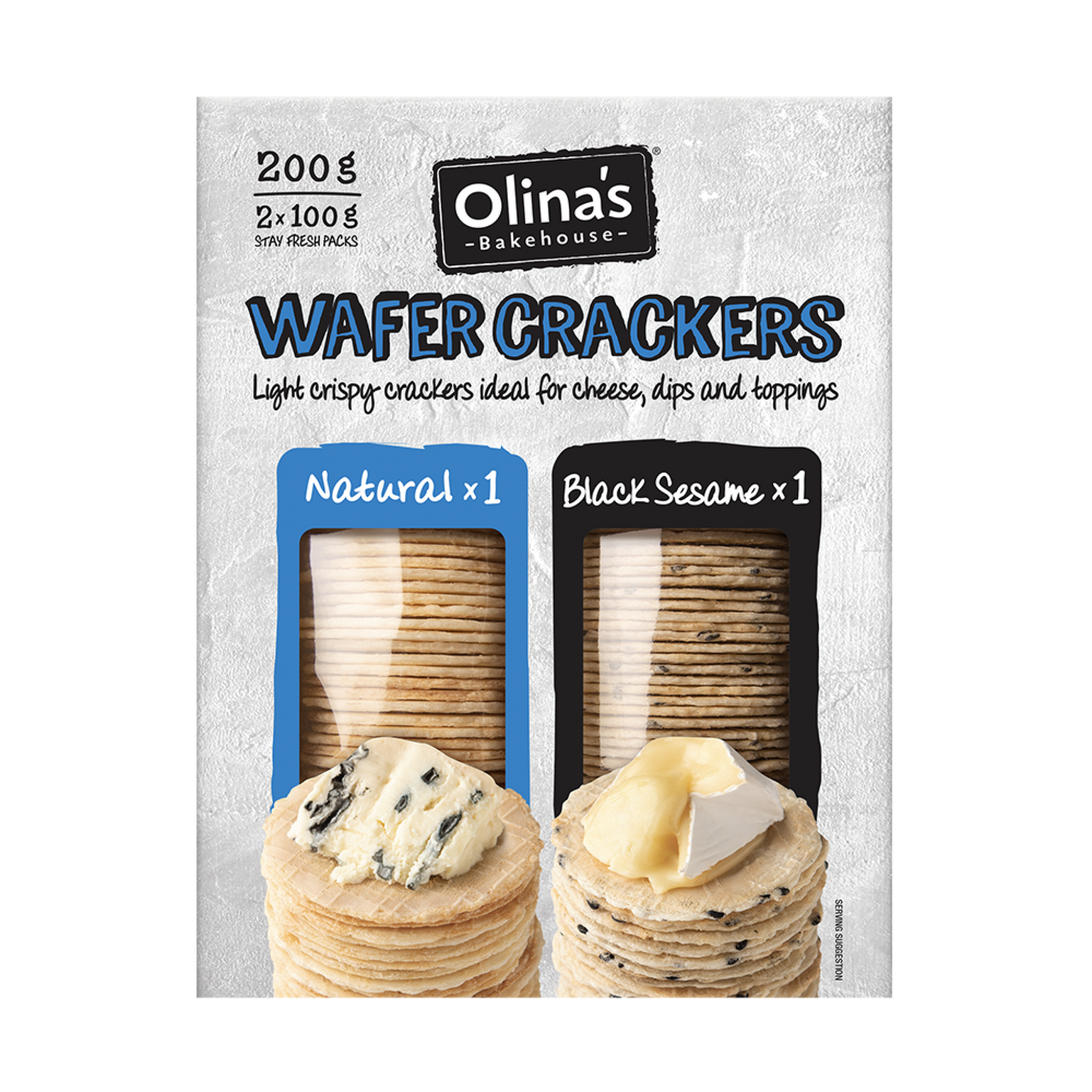 Olinas Natural & Black Sesame Crackers 200g