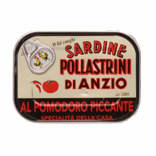 Pollastrini Sardines in Tomato Chilli Olive Oil 100g