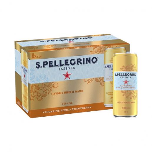 San Pellegrino Essenza  Tangerine & Wild Strawberry 8 x 330ml Cans