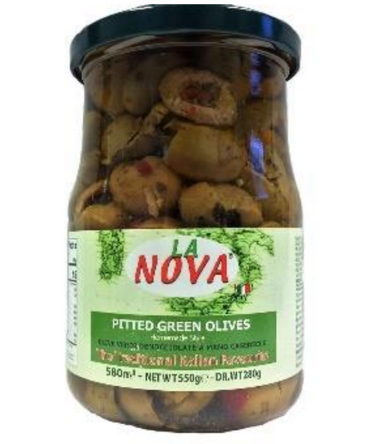 La Nova Olives Green Pitted 580ml