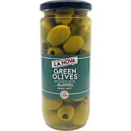 La Nova Olives Green Stuffed With Jalapeno 480g